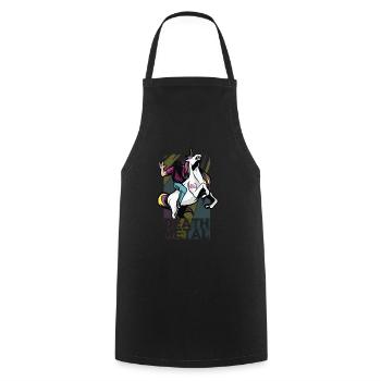 Death Metal Einhorn Musik Metal Head Rocker Heavy - Kochschürze - Schwarz - Vorne - AI Model Male 185 dark (185cm)