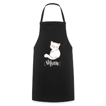 Mignon Kawaii drôle de chat disant miaulement - Tablier de cuisine - noir - Devant - AI Model Male 185 dark (185cm)