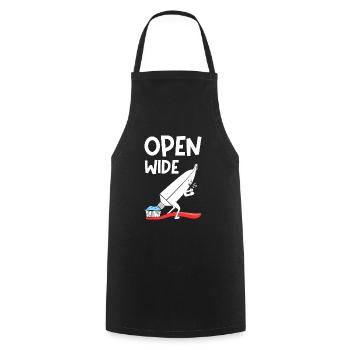 Open Wide - Kochschürze - Schwarz - Vorne - AI Model Male 185 dark (185cm)