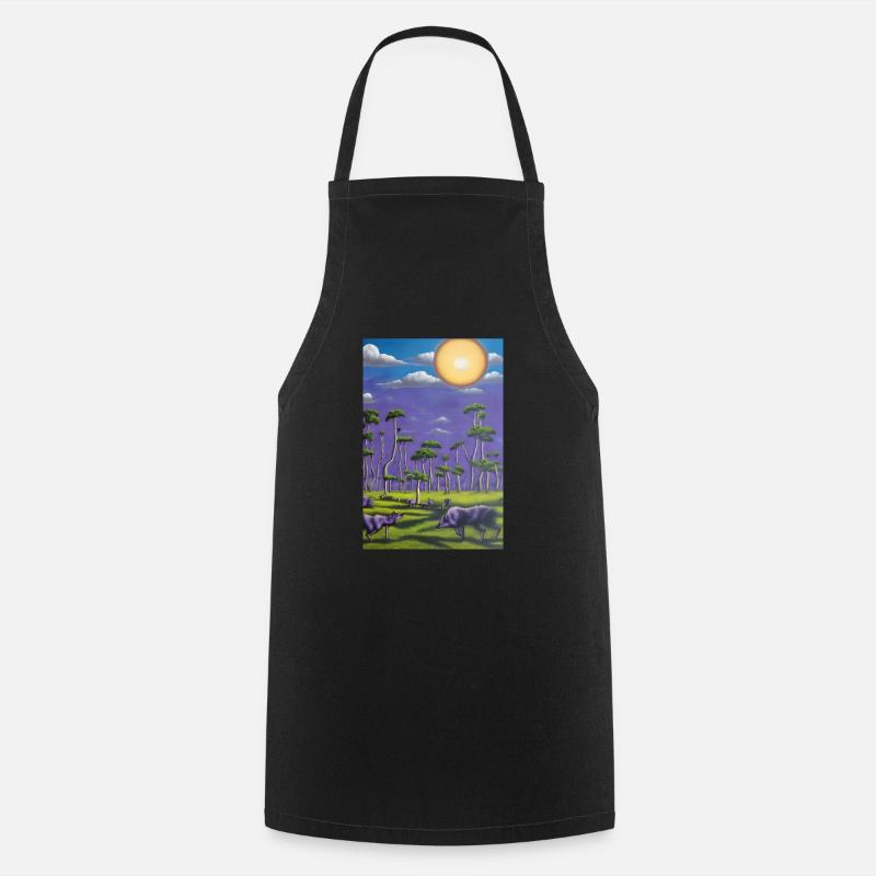 Wolf on the horizon - Cooking Apron - black