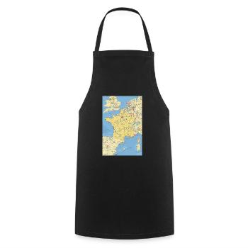 France map with cities, roads, rivers, lakes - Cooking Apron - black - Front - AI Model Male 185 dark (185cm)