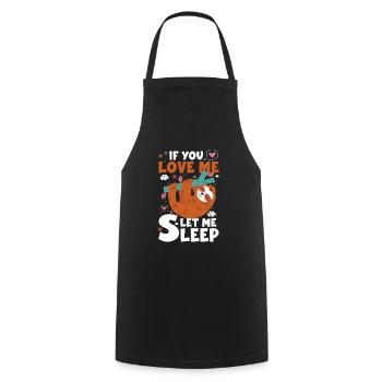 Lazy Tired Funny Sweet - Cooking Apron - black - Front - AI Model Male 185 dark (185cm)