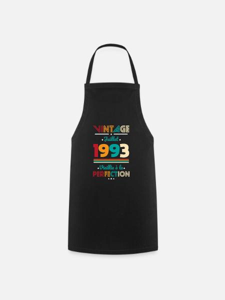 Anniversaire 30 ans - Vintage - Juillet 1993 - Tablier de cuisine - noir