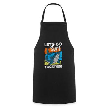 Shark Fin Angler King - Cooking Apron - black - Front - AI Model Male 185 dark (185cm)