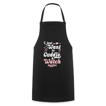 Cuddling Teddy Bear Relationship Romantic - Cooking Apron - black - Front - AI Model Male 185 dark (185cm)