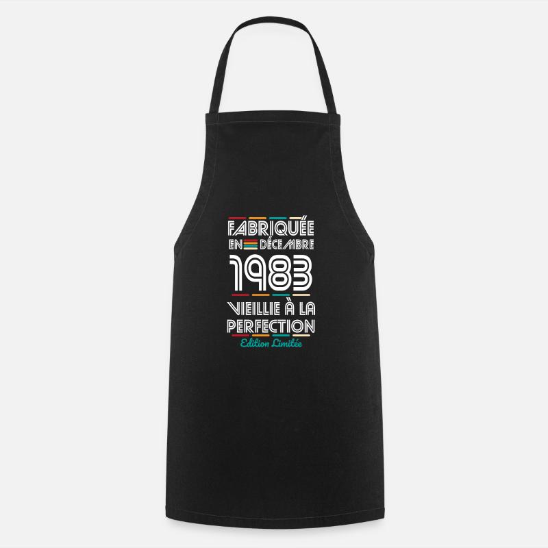 Anniversaire 40 ans - Fabriquée en Décembre 1983 - Tablier de cuisine - noir