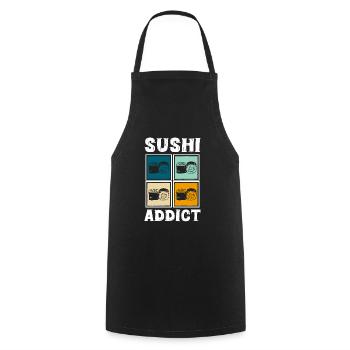 Japan Nigiri Stäbchen - Kochschürze - Schwarz - Vorne - AI Model Male 185 dark (185cm)