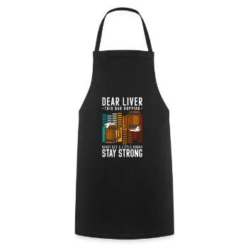 Célébrez le plaisir de l’événement Bachelor - Tablier de cuisine - noir - Devant - AI Model Male 185 dark (185cm)