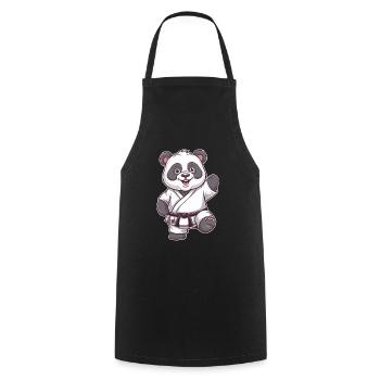 Karatepanda Kampfsport Panda für Panda Fans - Kochschürze - Schwarz - Vorne - AI Model Male 185 dark (185cm)