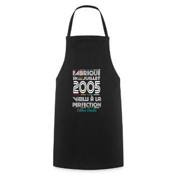 20 Year Anniversary - Made in July 2005 - Cooking Apron - black - Front - AI Model Male 185 dark (185cm)