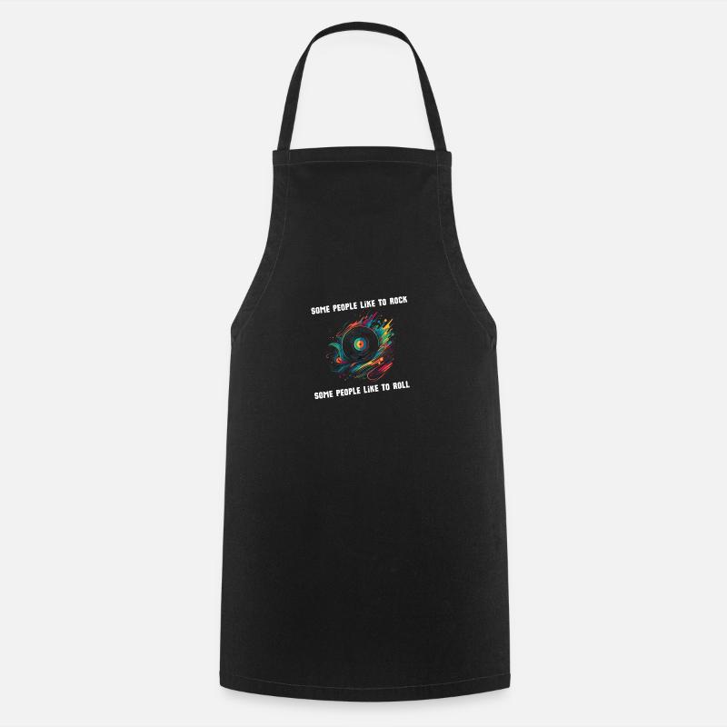 Rock'n roll vinyl record with music slogan - Cooking Apron - black