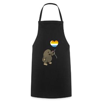 Mole Heart Balloon Aroace Pride - Cooking Apron - black - Front - AI Model Male 185 dark (185cm)