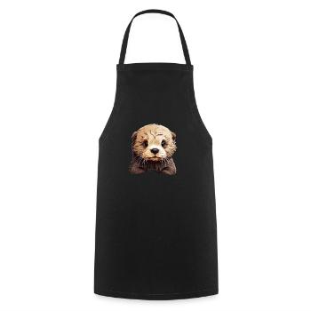 Otter Süß Witziges Tierfreund Geschenk - Kochschürze - Schwarz - Vorne - AI Model Male 185 dark (185cm)