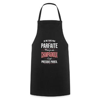Je ne suis pas parfaite mais je suis Champagnoux - Tablier de cuisine - noir - Devant - AI Model Male 185 dark (185cm)
