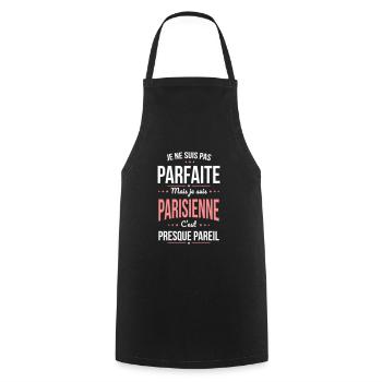 Je ne suis pas parfaite mais je suis Parisienne - Tablier de cuisine - noir - Devant - AI Model Male 185 dark (185cm)