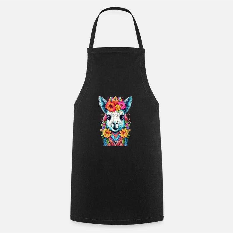 Lama - Kochschürze - Schwarz