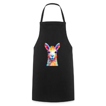 Lama - Kochschürze - Schwarz - Vorne - AI Model Male 185 dark (185cm)