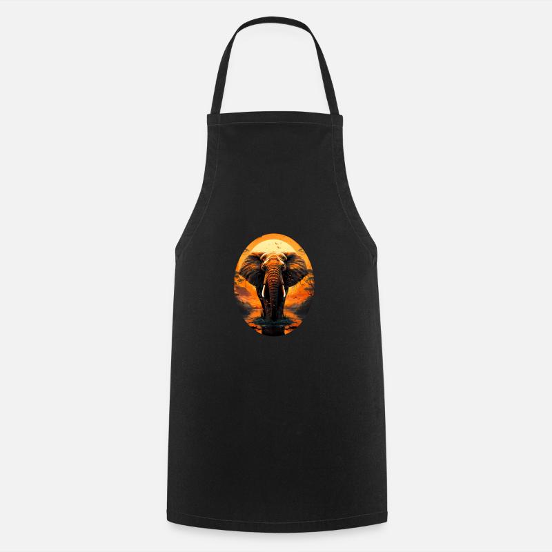 Elephant - Cooking Apron - black