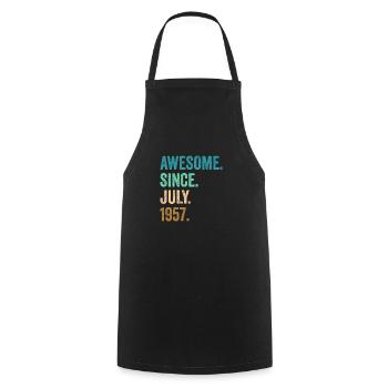 65 Years Old Awesome Since July 1957 65th Birthday - Cooking Apron - black - Front - AI Model Male 185 dark (185cm)