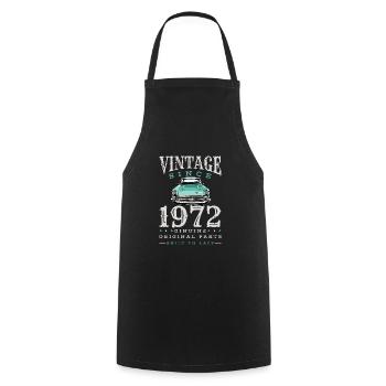 Vintage 1972 72 Birthday Retro Vintage Gift - Cooking Apron - black - Front - AI Model Male 185 dark (185cm)