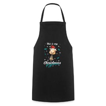Giraffe Pyjama Weihnachten Schlafen - Kochschürze - Schwarz - Vorne - AI Model Male 185 dark (185cm)