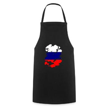 Russia Flag Vintage Russian Flag Used Look - Cooking Apron - black - Front - AI Model Male 185 dark (185cm)