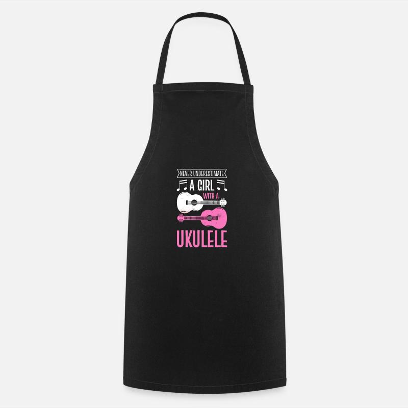 Musician Uke Ukulele Unique Ukulelist - Cooking Apron - black