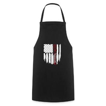 Baseball Fan: Softball Enthusiast Stars and Stripe - Cooking Apron - black - Front - AI Model Male 185 dark (185cm)
