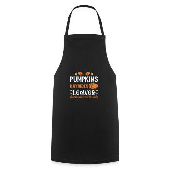 Pumpkins Hayrides Leaves Bonfire... - Cooking Apron - black - Front - AI Model Male 185 dark (185cm)
