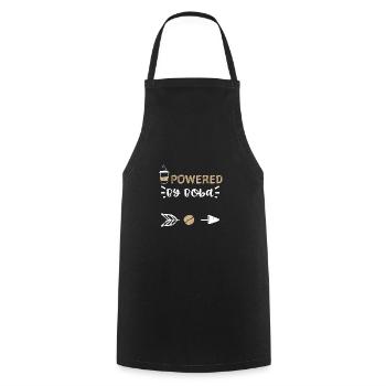 Powered By Boba - Coffee - Cooking Apron - black - Front - AI Model Male 185 dark (185cm)