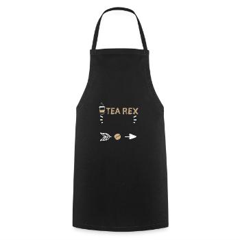 Tea Rex - Coffee - Cooking Apron - black - Front - AI Model Male 185 dark (185cm)