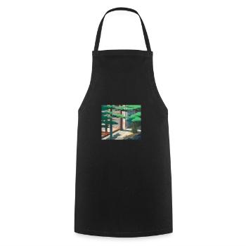 Paysage de Tokyo - Tablier de cuisine - noir - Devant - AI Model Male 185 dark (185cm)