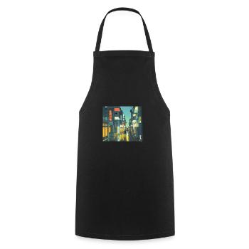 Paysage de Tokyo - Tablier de cuisine - noir - Devant - AI Model Male 185 dark (185cm)