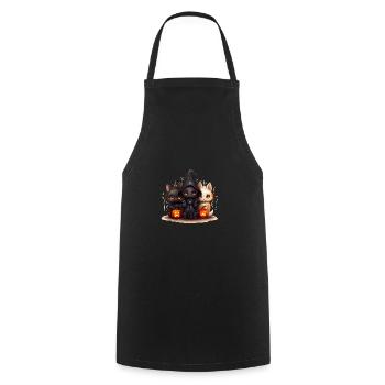 Halloween Cat Trio with Verkelidung - Cooking Apron - black - Front - AI Model Male 185 dark (185cm)
