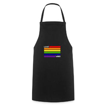 Love wins Rainbow Flag LGBT Gay Pride - Cooking Apron - black - Front - AI Model Male 185 dark (185cm)