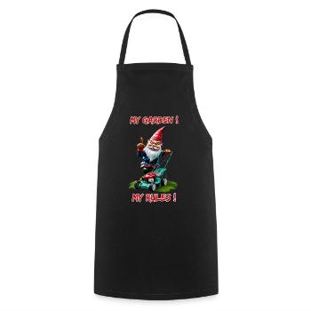 My Garden! My Rules Lawn Mower Garden Gnome Gardener - Cooking Apron - black - Front - AI Model Male 185 dark (185cm)