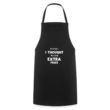 Exercise? I Thought You Said Ext... - Cooking Apron - black - Front - AI Model Male 185 dark (185cm)
