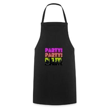 Party - Kochschürze - Schwarz - Vorne - AI Model Male 185 dark (185cm)