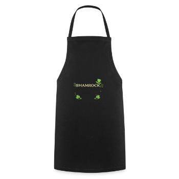 Shamrock - St. Patrick's Day - Kochschürze - Schwarz - Vorne - AI Model Male 185 dark (185cm)