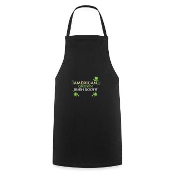 American Grown Irish Roots - Cooking Apron - black - Front - AI Model Male 185 dark (185cm)