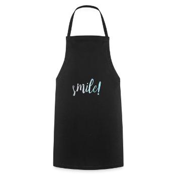 Lächeln! Motivation Ziele Positivität - Kochschürze - Schwarz - Vorne - AI Model Male 185 dark (185cm)