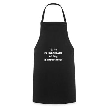 L’éducation est importante, mais le skiin... - Tablier de cuisine - noir - Devant - AI Model Male 185 dark (185cm)