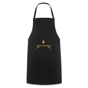 J’aime mon électricien - Tablier de cuisine - noir - Devant - AI Model Male 185 dark (185cm)