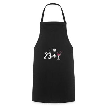 J’ai 23+1 - 24e anniversaire - Tablier de cuisine - noir - Devant - AI Model Male 185 dark (185cm)