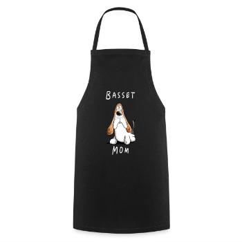 Basset Hound Mama I Dog Mama I Dogs Mistress - Cooking Apron - black - Front - AI Model Male 185 dark (185cm)