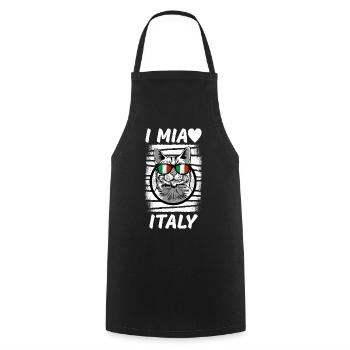 Italy Flag Vintage Italian Flag Used Look - Cooking Apron - black - Front - AI Model Male 185 dark (185cm)