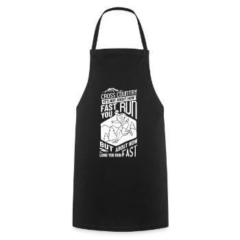 Cross Country Running Crosslauf Geländelauf Laufen - Cooking Apron - black - Front - AI Model Male 185 dark (185cm)