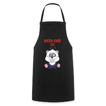 Panda am Wochenende - Kochschürze - Schwarz - Vorne - AI Model Male 185 dark (185cm)