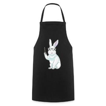 École du professeur de lapins pointant des bâtons - Tablier de cuisine - noir - Devant - AI Model Male 185 dark (185cm)