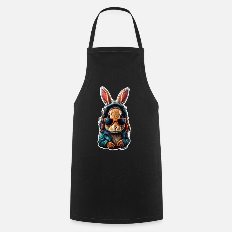 lapin lunette - Tablier de cuisine - noir